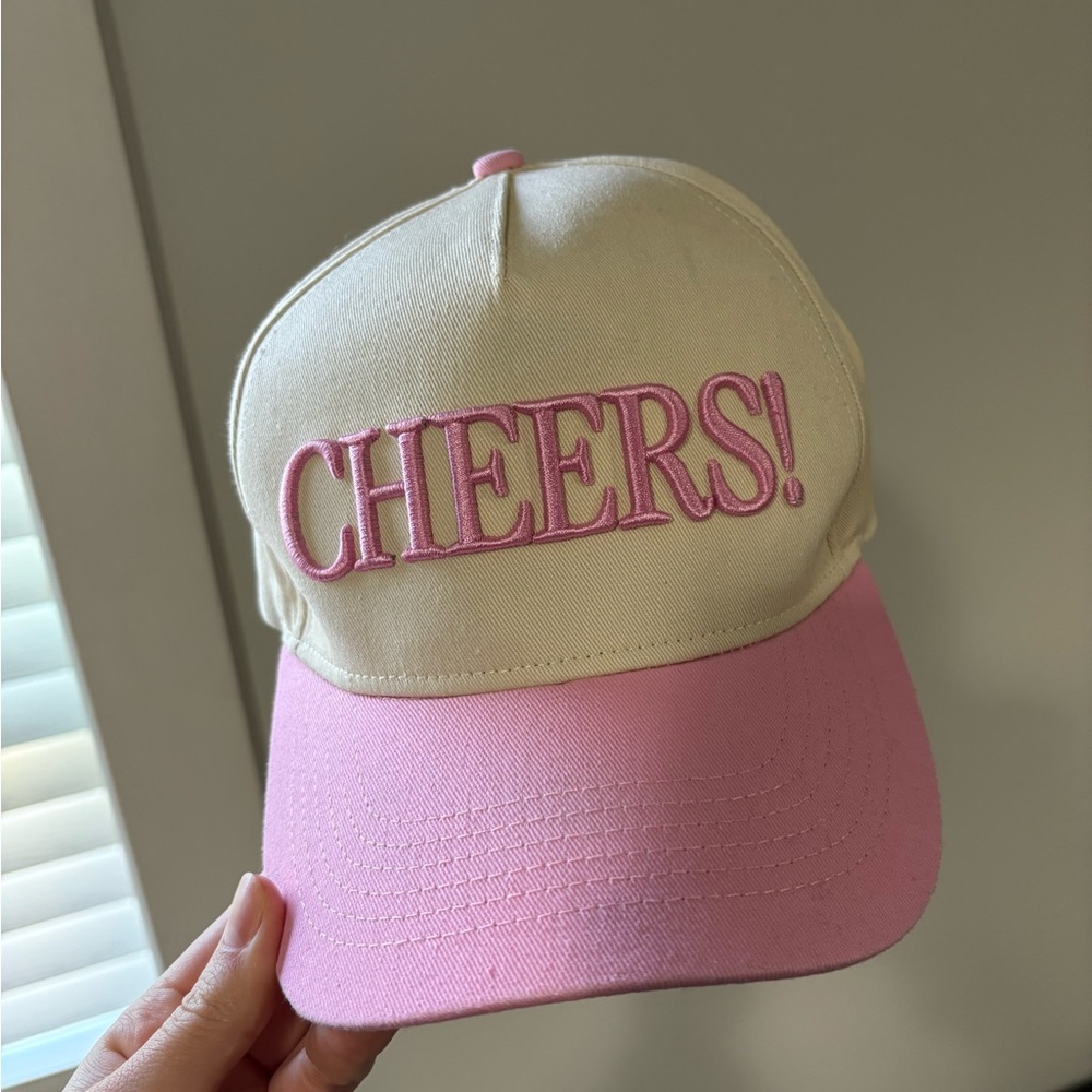 Pink and Cream 'CHEERS!' Hat